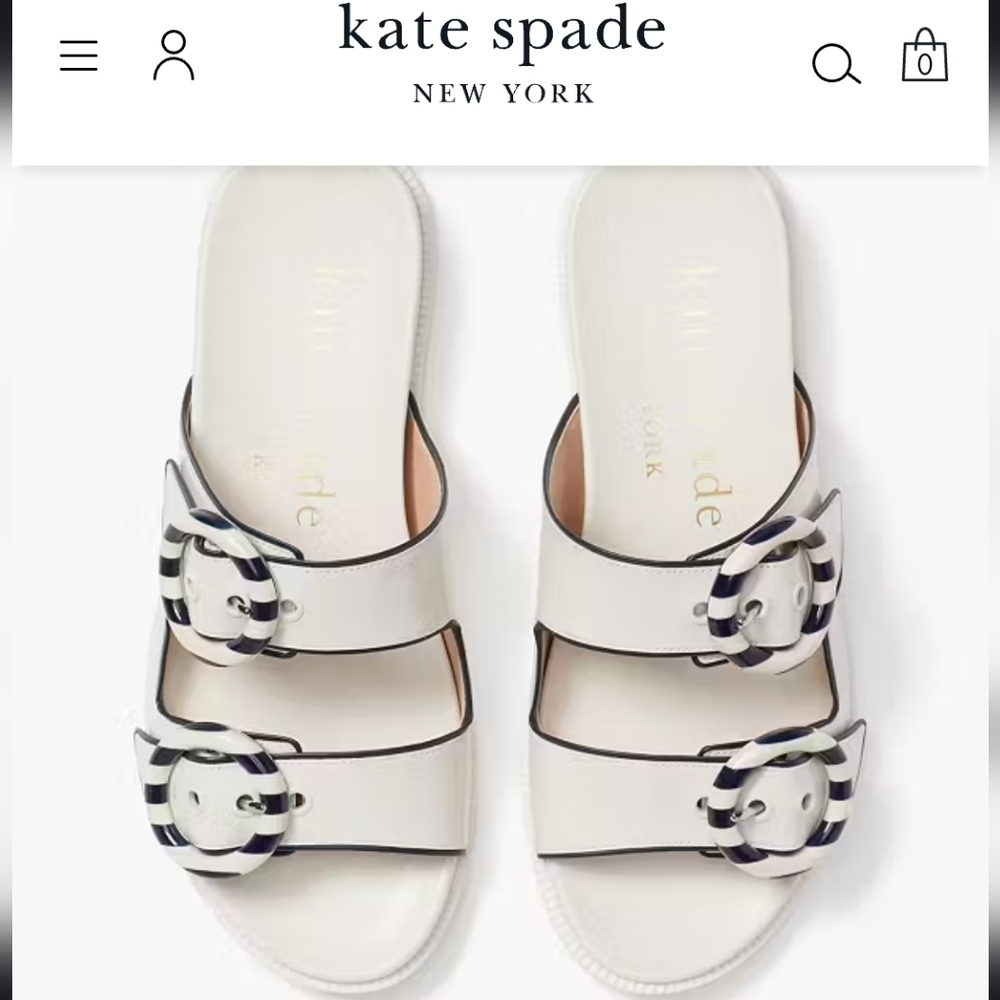 Kate Spade Rhodes Spring Summer Slide Sandals Vacation Beach Size 8 B - Picture 2 of 13